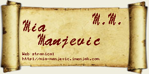 Mia Manjević vizit kartica